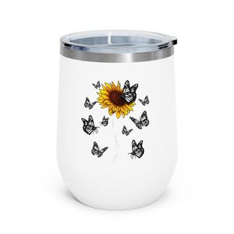 Sjögren's Syndrome Awareness Brain Disease Related Sunflower Wine Tumbler | Mazezy