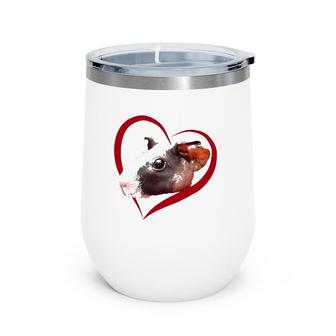 Skinny Guinea Pig Love Heart Valentine's Day Wine Tumbler | Mazezy