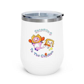 Skipping To The Chicken Lanky Art Box Wine Tumbler | Mazezy