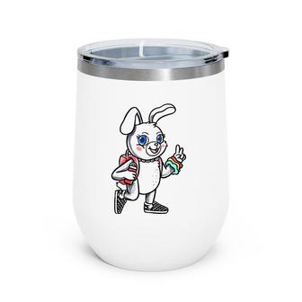Sksksk And I Oop Easter Bunny Rabbit Wine Tumbler | Mazezy