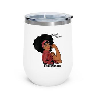 Social Worker Typography Awareness Gift Black Women Raglan Baseball Tee Wine Tumbler | Mazezy AU