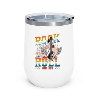 Sock Hop Costume Rock 'N' Roll For Life Greaser Babe And Men Wine Tumbler | Mazezy