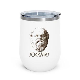 Socrates Greek Philosophy Philosopher Greece Tee Wine Tumbler | Mazezy