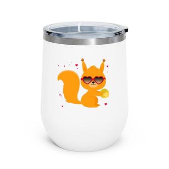 Squirrel Heart Glasses Valentine's Day Squirrel Wine Tumbler | Mazezy