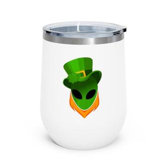 St Patrick's Day Irish Alien Leprechaun Lovers Wine Tumbler | Mazezy