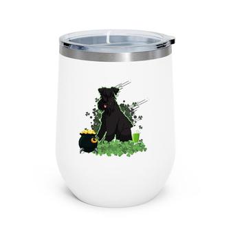 St Patrick's Day Kerry Blue Terrier Dog Wine Tumbler | Mazezy