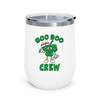 St Patricks Day Nurse Boo Boo Crew Green Lucky Gift Wine Tumbler | Mazezy