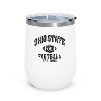 State Of Ohio Columbus Varsity Style Football Gift Zip Wine Tumbler | Mazezy