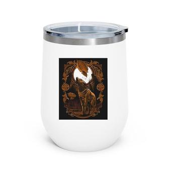 Steampunk Wolf Animals Vintage Wine Tumbler | Mazezy