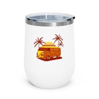 Summer Fun Tee Surf Surfer Gift Wine Tumbler | Mazezy