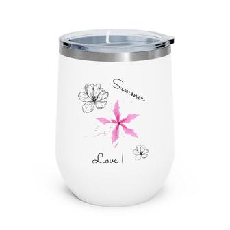 Summer Love Floral Gift Wine Tumbler | Mazezy