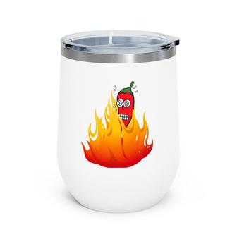 Super Hot Pepper Eating Contest Ghost Peppers Wine Tumbler | Mazezy