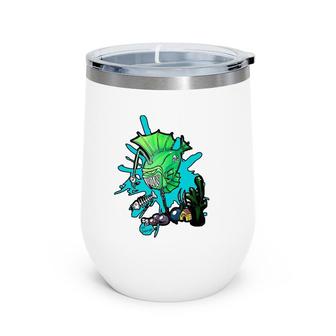 Surf Art Anglerfish Lovers Gift Wine Tumbler | Mazezy