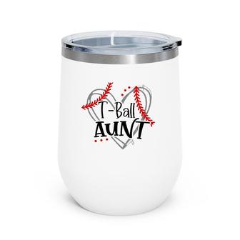 T Ball Aunt Heart Ball Mothers Day Wine Tumbler | Mazezy
