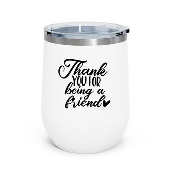 Thank You For Being A Golden Friend Vintage Retro Wine Tumbler | Mazezy