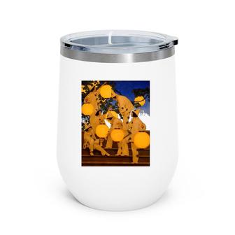 The Lantern Bearers Famous Painting By Parrish Wine Tumbler | Mazezy