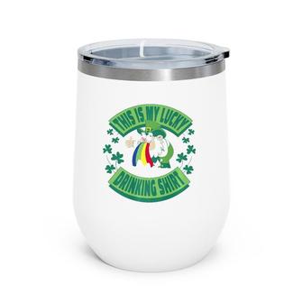 This Is My Lucky Drinking - Drunk Leprechaun Premium Wine Tumbler | Mazezy