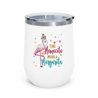 This Mamacita Needs A Margarita Flamingo Drinking Tee Wine Tumbler | Mazezy