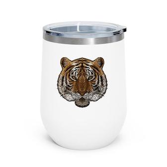 Tiger Face Fearless Tiger Head Roaring Animal Kids Boys Wine Tumbler | Mazezy