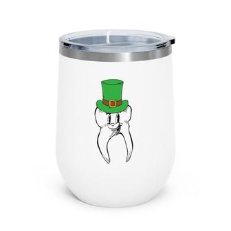Tooth St Patrick's Day Cute Dental Assistant Irish Gift Gifts Wine Tumbler | Mazezy