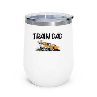 Train Gift For Dad Men Cool Locomotives Train Conductors Wine Tumbler | Mazezy