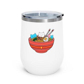 Transgender Cats Transgender Pride Ramen Wine Tumbler | Mazezy