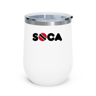 Trinidad Soca West Indian Carnival Trini Flag Wine Tumbler | Mazezy