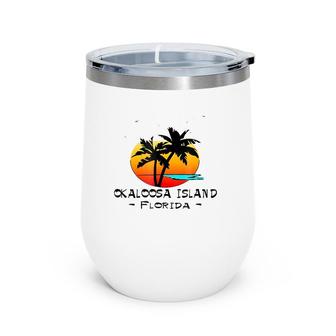 Tropical Okaloosa Island Florida Vacation Beach Gift Wine Tumbler | Mazezy CA
