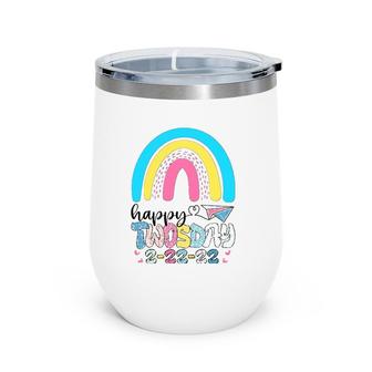 Twosday 2022 Happy Twosday Students Teachers Kids Wine Tumbler | Mazezy