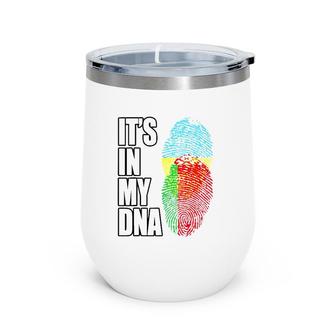 Ukrainian And Belarusian It's In My Dna Flag Wine Tumbler | Mazezy