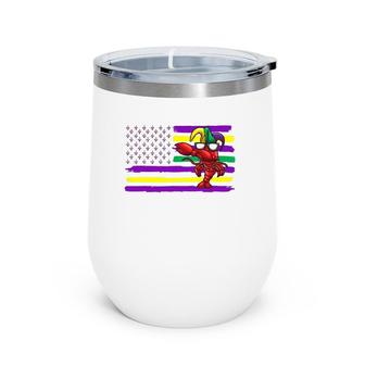 Usa Flag Crawfish Mardi Gras Gift Wine Tumbler | Mazezy