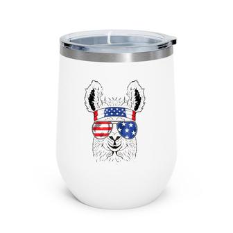 Usa Patriotic Llama July 4Th Alpaca Wine Tumbler | Mazezy