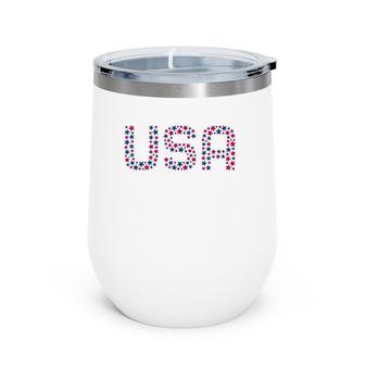 Usa Women Men Patriotic American Stars 4Th Of July Wine Tumbler | Mazezy