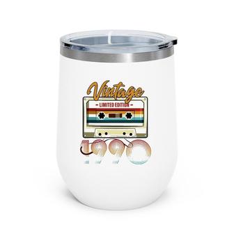 Vintage 1990 32Nd Birthday Cassette Tape For Men Women B-Day Wine Tumbler | Mazezy