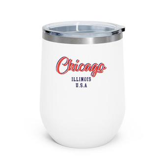 Vintage Chicago Illinois Usa Classic Sport Design Wine Tumbler | Mazezy
