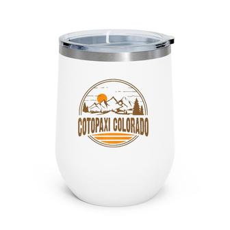 Vintage Cotopaxi, Colorado Mountain Hiking Souvenir Print Wine Tumbler | Mazezy