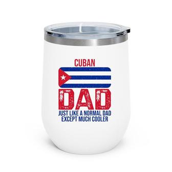 Vintage Cuban Dad Cuba Flag Design For Father's Day Wine Tumbler | Mazezy
