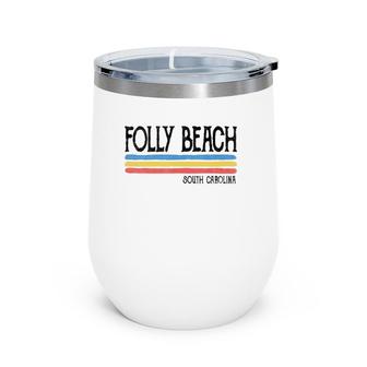 Vintage Folly Beach South Carolina Sc Souvenir Gift Wine Tumbler | Mazezy