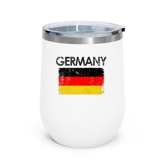 Vintage Germany German Flag Pride Gift Premium Wine Tumbler | Mazezy