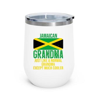 Vintage Jamaican Grandma Jamaica Flag For Mother's Day Wine Tumbler | Mazezy