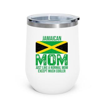 Vintage Jamaican Mom Jamaica Flag Design For Mother's Day Wine Tumbler | Mazezy