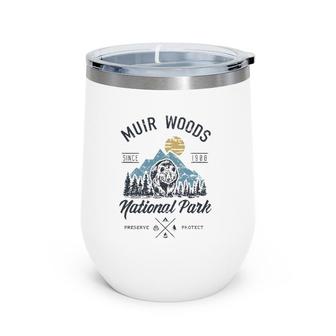 Vintage Muir Woods National Park Hiking Camping Wine Tumbler | Mazezy