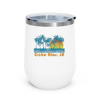 Vintage Ocho Rios Jamaica Beach Wine Tumbler | Mazezy