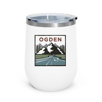 Vintage Ogden, Utah Illustration Retro Ogden, Utah Wine Tumbler | Mazezy