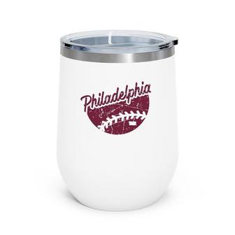 Vintage Philadelphia Baseball Philly Retro Fan Weathered Wine Tumbler | Mazezy