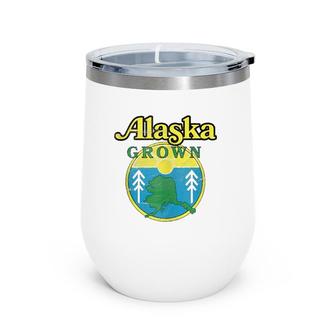 Vintage Retro Alaska Grown Wine Tumbler | Mazezy