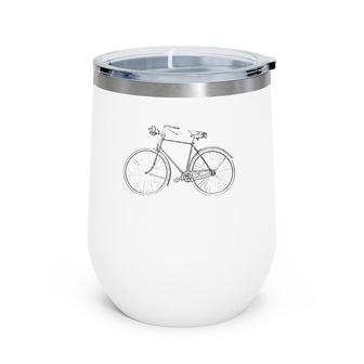 Vintage Retro Bike Men Women Kids Bicycle Tee Wine Tumbler | Mazezy