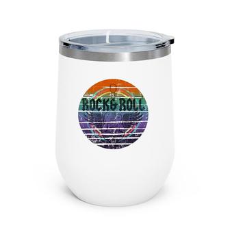 Vintage Retro Rock & Roll Guitar Wings Music Wine Tumbler | Mazezy