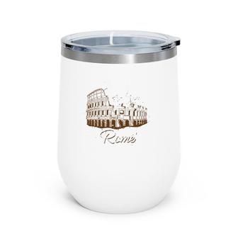 Vintage Roman Colosseum Rome Italy Italian Souvenir Gifts Wine Tumbler | Mazezy
