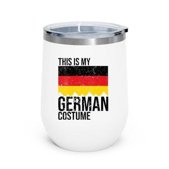 Vintage This Is My German Flag Costume For Halloween V-Neck Wine Tumbler | Mazezy